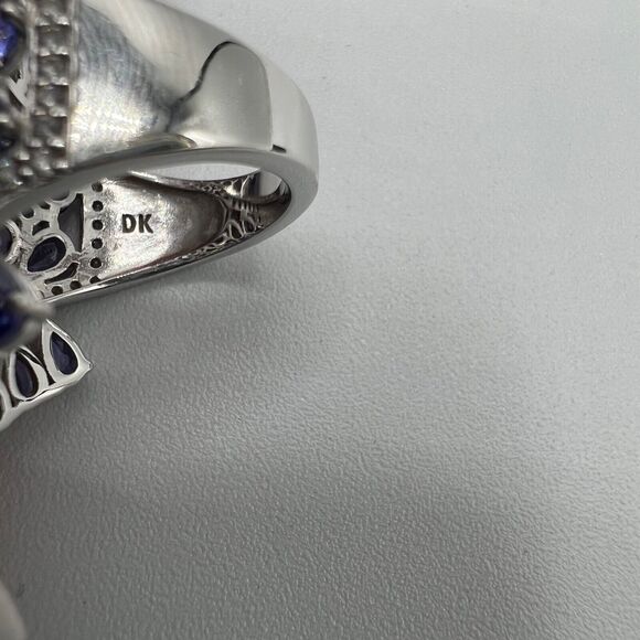 JTV Signed DK Sterling Silver Blue Tanzanite Ring - Size 7 - Picture 5 of 7